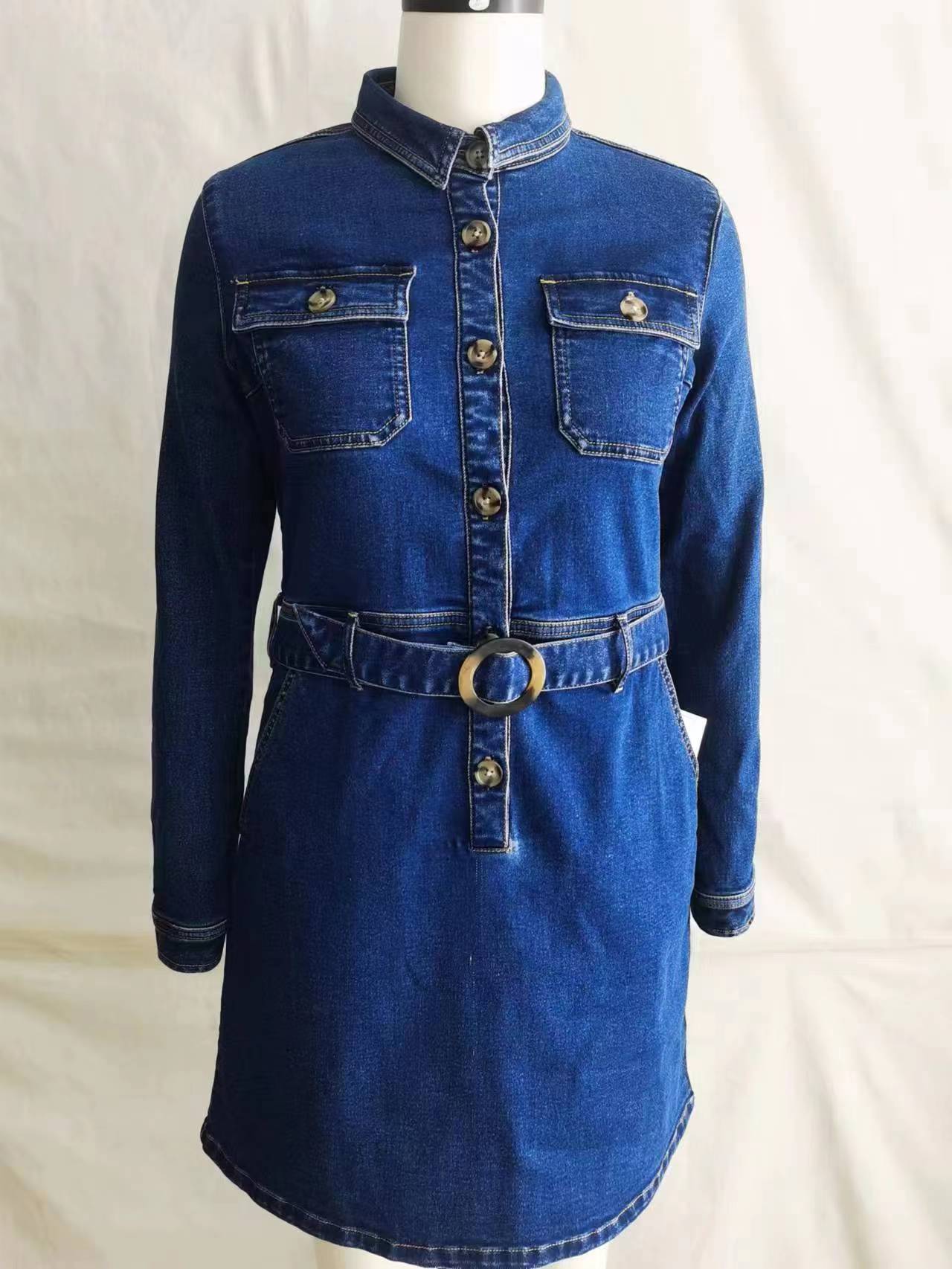 DENIM TOP DRESS_kg体育下载