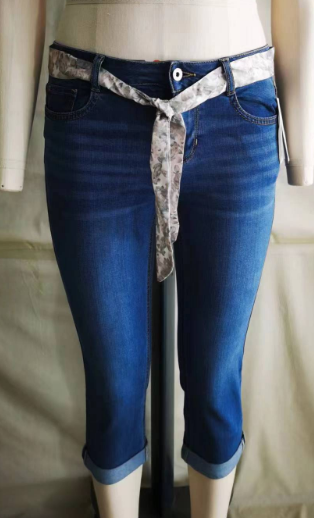 牛仔七分裤_kg体育下载